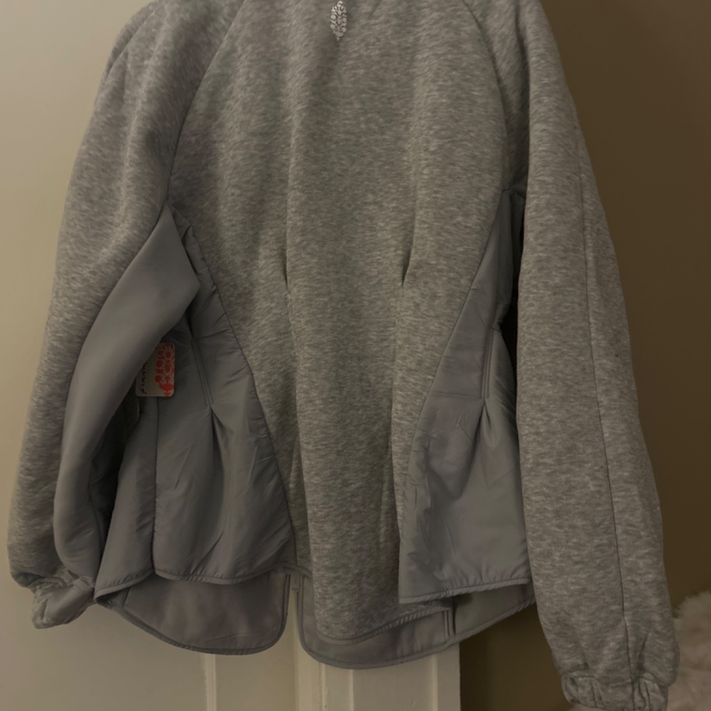 NWT Free people Gia Fleece Jacket Size XL in Grey Retail 168 - Picture 8 of 8